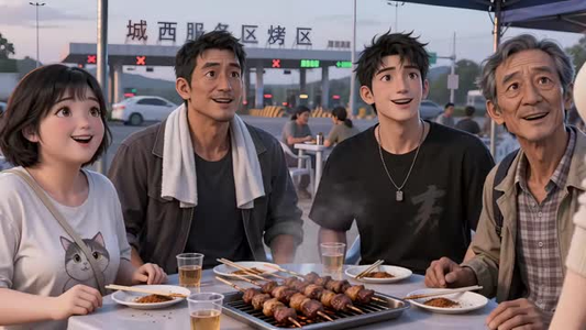 高速卖烧烤配啤酒，干成全城美食地标（205集）无需会员轻松看